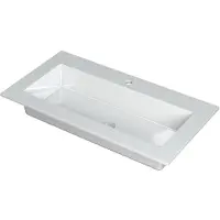 Ink Kraft Meubelwastafel 90x45cm - 1 Kraangat - Polystone Glans Wit - Rechthoekig - Wastafels - Meubelwastafels - 8718835097868