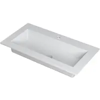Ink Kraft Meubelwastafel 90x45cm Polystone - 1 Kraangat - Mat Wit - 8718835097875 - Rechthoekig - Wastafels, Meubelwastafels