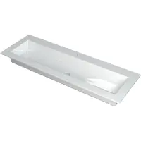 Ink Kraft Meubelwastafel 140x45cm Polystone - Centraal - 1 Kraangat - Glans Wit - 8718835037222 - Rechthoekig - Wastafels, Meubelwastafels