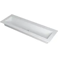 Ink Kraft Meubelwastafel 140x45cm Polystone - Centraal - 2 Kraangaten - Mat Wit - 8718835037192 - Rechthoekig - Wastafels, Meubelwastafels