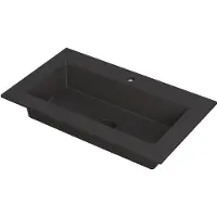 Ink Kraft Meubelwastafel 80x45cm Quartz - 1 Kraangat - Zwart - 8718835097790 - Rechthoekig - Wastafels, Meubelwastafels