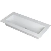 Ink Kraft Meubelwastafel 100x45cm Polystone - 2 Kraangaten - Mat Wit - 8718835021597 - Rechthoekig - Wastafels, Meubelwastafels