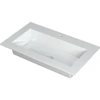 Ink Kraft Meubelwastafel 80x45cm Polystone - 1 Kraangat - Glans Wit - 8718835097769 - Rechthoekig - Wastafels, Meubelwastafels