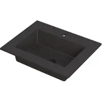 Ink Kraft Meubelwastafel 60x45cm Quartz - 1 Kraangat - Zwart - 8718835097677 - Rechthoekig - Wastafels, Meubelwastafels