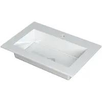 Ink Kraft Meubelwastafel 70x45cm Polystone - 1 Kraangat - Glans Wit - 8718835021467 - Rechthoekig - Wastafels, Meubelwastafels