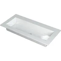 Ink Kraft Meubelwastafel 100x45cm Polystone - 1 Kraangat - Glans Wit - 8718835021542 - Rechthoekig - Wastafels, Meubelwastafels