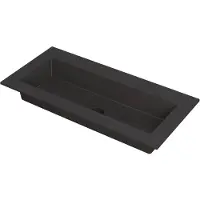 Ink Kraft Meubelwastafel 100x45cm Quartz - Zonder Kraangat - Zwart - 8718835021535 - Rechthoekig - Wastafels, Meubelwastafels