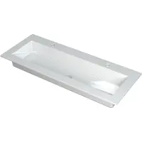 Ink Kraft Meubelwastafel 120x45cm Polystone - 2 Kraangaten - Glans Wit - 8718835023140 - Rechthoekig - Wastafels, Meubelwastafels