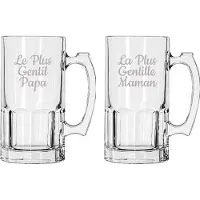 Libbey Bierpul gegraveerd - 1ltr - Le Plus Gentil Papa & La Plus Gentille Maman