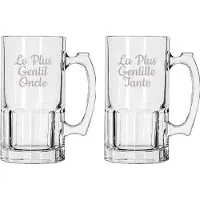Libbey Bierpul gegraveerd - 1ltr - Le Plus Gentil Oncle & La Plus Gentille Tante