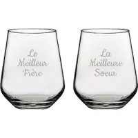 Pasabahce Drinkglas gegraveerd - 42,5cl - Le Meilleur Frère & La Meilleure Soeur