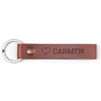 Yoursurprise Luxe leren sleutelhanger graveren - Bruin