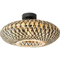QAZQA Oosterse plafondlamp zwart bamboe 40 cm - Ostrava