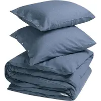 Yumeko Dekbedovertrek set Flanel 260x220 Blauw - Eco, Bio & Fairtrade
