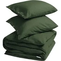 Yumeko Dekbedovertrek set Flanel 240x220 Groen - Eco, Bio & Fairtrade