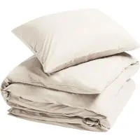Yumeko Dekbedovertrek set Percal Katoen 140x220 Beige - Eco, Bio & Fairtrade