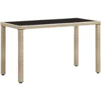 vidaXL Tuintafel 123x60x74 cm poly rattan beige