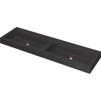 Ink Momento Meubelwastafel 160x45cm Quartz - Dubbel - Zonder Kraangaten - Zwart - 8718835035105 - Rechthoekig - Wastafels, Meubelwastafels