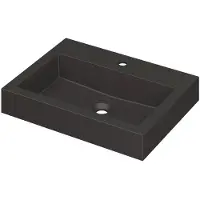Ink Momento Meubelwastafel 60x45cm Quartz - 1 Kraangat - Zwart - 8718835023690 - Rechthoekig - Wastafels, Meubelwastafels