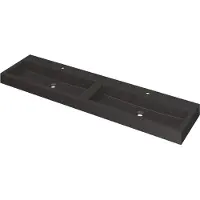 Ink Momento Meubelwastafel 180x45cm Quartz - Dubbel - 2 Kraangaten - Zwart - 8718835035143 - Rechthoekig - Wastafels, Meubelwastafels