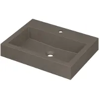 Ink Momento Meubelwastafel 60x45cm Quartz - 1 Kraangat - Beton - 8718835048969 - Rechthoekig - Wastafels, Meubelwastafels