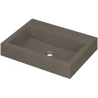 Ink Momento Meubelwastafel 60x45cm Quartz - Zonder Kraangat - Beton - 8718835048952 - Rechthoekig - Wastafels, Meubelwastafels