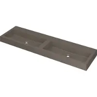 Ink Momento Meubelwastafel 160x45cm Quartz - Dubbel - Zonder Kraangat - Beton - 8718835049126 - Rechthoekig - Wastafels, Meubelwastafels