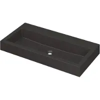 Ink Momento Meubelwastafel 90x45cm Quartz - Zonder Kraangat - Zwart - 8718835023720 - Rechthoekig - Wastafels, Meubelwastafels