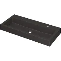 Ink Momento Meubelwastafel 100x45cm Quartz - Centraal - 2 Kraangaten - Zwart - 8718835023775 - Rechthoekig - Wastafels, Meubelwastafels