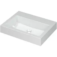Ink Momento Meubelwastafel 60x45cm Polystone - Zonder Kraangat - Glans Wit - 8718835023386 - Rechthoekig - Wastafels, Meubelwastafels