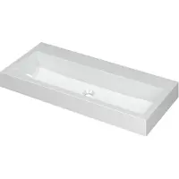 Ink Momento Meubelwastafel 100x45cm Polystone - Centraal - Zonder Kraangat - Glans Wit - 8718835023454 - Rechthoekig - Wastafels, Meubelwastafels