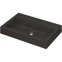 Ink Momento Meubelwastafel 70x45cm Quartz - Zonder Kraangat - Zwart - 8718835023706 - Rechthoekig - Wastafels, Meubelwastafels