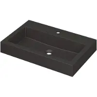 Ink Momento Meubelwastafel 70x45cm Quartz - 1 Kraangat - Zwart - 8718835023713 - Rechthoekig - Wastafels, Meubelwastafels