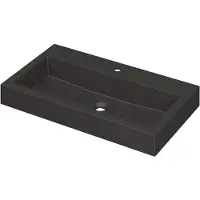 Ink Momento Meubelwastafel 80x45cm Quartz - 1 Kraangat - Zwart - 8718835039981 - Rechthoekig - Wastafels, Meubelwastafels