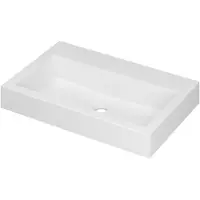 Ink Momento Meubelwastafel 70x45cm Polystone - Zonder Kraangat - Mat Wit - 8718835029500 - Rechthoekig - Wastafels, Meubelwastafels