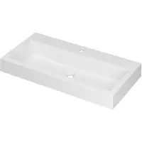 Ink Momento Meubelwastafel 90x45cm Polystone - 1 Kraangat - Mat Wit - 8718835029531 - Rechthoekig - Wastafels, Meubelwastafels
