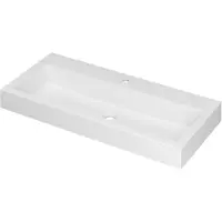 Ink Momento Meubelwastafel 100x45cm Polystone - Centraal - 1 Kraangat - Mat Wit - 8718835029562 - Rechthoekig - Wastafels, Meubelwastafels