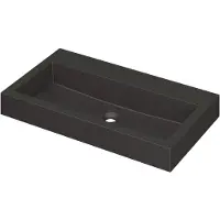 Ink Momento Meubelwastafel 80x45cm Quartz - Zonder Kraangat - Zwart - 8718835039943 - Rechthoekig - Wastafels, Meubelwastafels