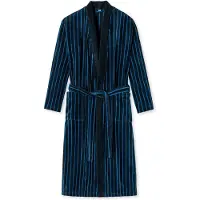 Schiesser Badjas lang 'Timeless Comfort' azuur / donkerblauw