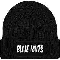 Beechfield BLIJE MUTS muts - Zwart met geel - Beanie - One Size - Uniseks - Grappige teksten | Designs - Kwoot - Wintersport - Aprés ski muts - Ik ben vandaag zo vrolijk