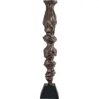 Ptmd collection PTMD Kandelaar Fleure - 15x15x91 cm - Aluminium - Messing