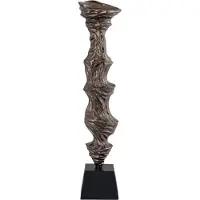 Ptmd collection PTMD Kandelaar Fleure - 17x15x77 cm - Aluminium - Messing