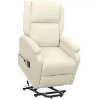 vidaXL Sta-op-massagestoel stof crèmekleurig