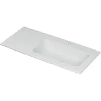 Ink Aspekt Meubelwastafel 100x45cm Keramiek - Rechts - 1 Kraangat - Mat Wit - 8718835075637 - Rechthoekig - Wastafels, Meubelwastafels