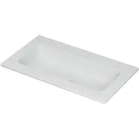 Ink Aspekt Meubelwastafel Centraal 80x45cm - Zonder Kraangaten - Porselein Mat Wit - Rechthoekig - Wastafels - Meubelwastafels - 8718835075484