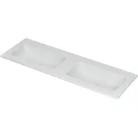 Ink Aspekt Meubelwastafel 140x45cm Keramiek - Dubbel - Zonder Kraangaten - Mat Wit - 8718835075804 - Rechthoekig - Wastafels, Meubelwastafels