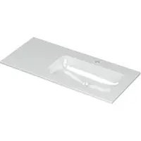 Ink Aspekt Meubelwastafel 100x45cm Keramiek - Rechts - 1 Kraangat - Glans Wit - 8718835075613 - Rechthoekig - Wastafels, Meubelwastafels