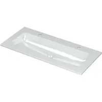 Ink Aspekt Meubelwastafel Centraal 100x45cm - 2 Kraangaten - Porselein Glans Wit - Rechthoekig - Wastafels - Meubelwastafels - 8718835075521