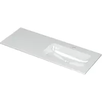 Ink Aspekt Meubelwastafel 120x45cm Keramiek - Rechts - 1 Kraangat - Glans Wit - 8718835075750 - Rechthoekig - Wastafels, Meubelwastafels