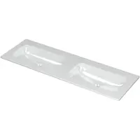 Ink Aspekt Meubelwastafel 140x45cm Keramiek - Dubbel - Zonder Kraangaten - Glans Wit - 8718835075781 - Rechthoekig - Wastafels, Meubelwastafels